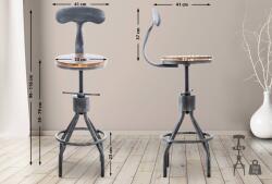 CLP 2 db bárszék készlet Hanam, antik ezüst (324636)