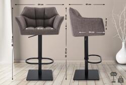 CLP Bárszék Damaso B szövet, szürke (101676108)