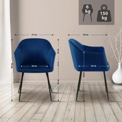 CLP Jaysie bársony étkezőszék, sötétkék (325806)