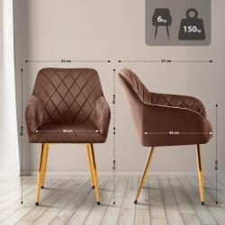 CLP Étkezőszék Monett velvet G, barna (324395)