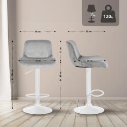 CLP 2 db bárszék szett Solon bársony, szürke (326581)