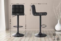 CLP Bárszék Feni bársony, fekete (315726)