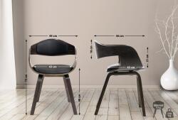 CLP 2 db Kingston műbőr szék készlet, fekete/szürke (319975)