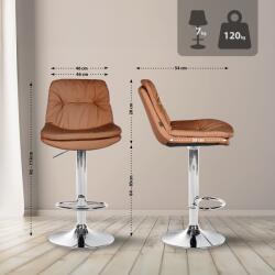 CLP Bárszék Laurel műbőr króm, világosbarna (323913)