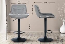 CLP Bárszék Vonore bársony, szürke (323564)