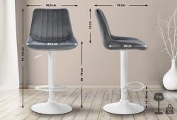 CLP 2 db-os bárszék szett Toni bársony, sötétszürke (324076)