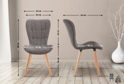 CLP 2 székből álló készlet Elda anyagból, világosszürke (325007)