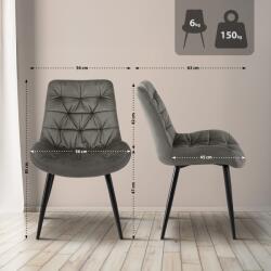 CLP Rossford bársony étkezőszék, antracit (325324)