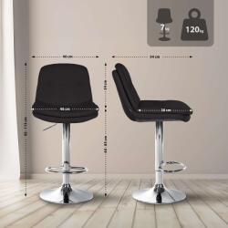 CLP Bárszék Laurel szövet króm, fekete (323929)