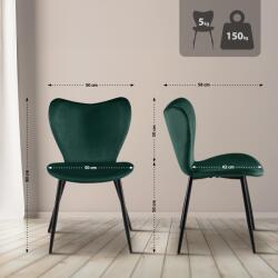 CLP Maika bársony étkezőszék, zöld (326362)