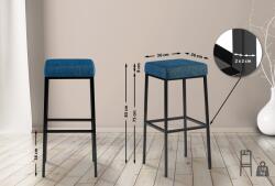 CLP 2 db bárszék készlet Montreal 85 szövet, kék (314502)