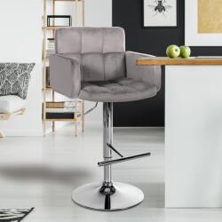 CLP Bárszék Los Angeles bársony króm, szürke (323103)