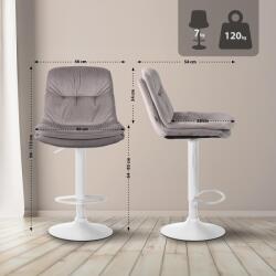 CLP Bárszék Laurel bársony, szürke (323966)