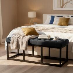 CLP Polson bársony pad 120 cm, fekete (318772)