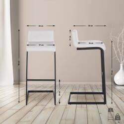 CLP 2 darab bárszék szett Newport B műbőr, fehér (327318)