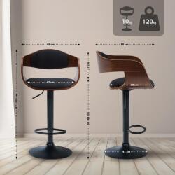 CLP 2 db Kingston B szövet bárszék készlet, dió/fekete (323993)