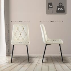 CLP 2 db Clairton bársony étkezőszékből álló készlet, krém (326526)