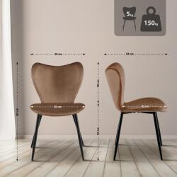 CLP Maika bársony étkezőszék, barna (326361)