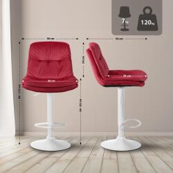 CLP Bárszék Laurel bársony, piros (323971)