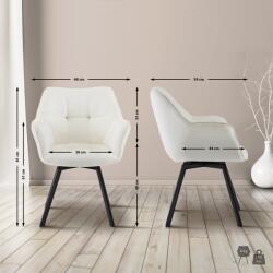 CLP Jordi bársony étkezőszék, krém (325738)