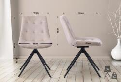 CLP 2 db Merna bársony étkezőszék készlet, krém (326663)