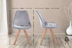 CLP Szék Sofia Velvet Square, világosszürke (321621)