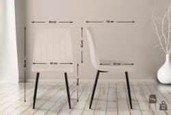 CLP 4 db Dijon bársony szék készlet, krém (323424)