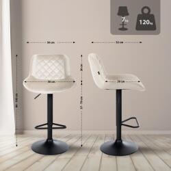 CLP 2 db-os bárszék készlet Kasson bársony, krém (327181)