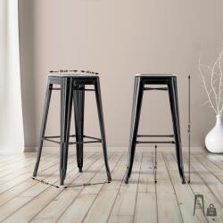 CLP 4 db Joshua bárszék készlet, fekete (312753)