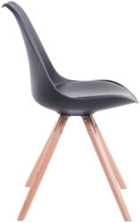 CLP 4db szék szett Toulouse műbőr kerek natúr, fekete (319748)