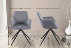 CLP Olema bársony étkezőszék, sötétszürke (324219)