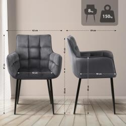 CLP Szék Tirana bársony, sötétszürke (325080)