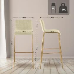 CLP Bárszék Hoover szövet 4 láb arany, krém (327062)