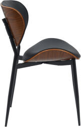 CLP 2 db étkezőszékből álló Enid műbőr szett, dió/fekete (326807)