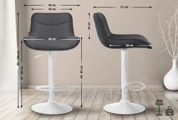 CLP Vonore szövet 2 db bárszék készlet, sötétszürke (325243)