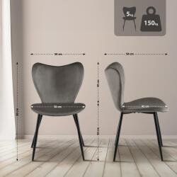 CLP Maika bársony étkezőszék, antracit (326421)