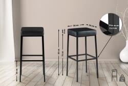CLP 2 db bárszék készlet Montreal 85 műbőr, fekete (314568)