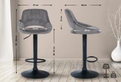 CLP Bárszék Milet bársony, sötétszürke (322439)