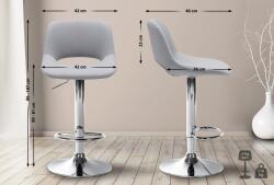 CLP 2 db bárszék szett Camden műbőr króm, szürke (325123)