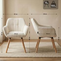 CLP Étkezőszék Vienna Cord natúr, krém (327681)