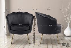 CLP Szék Rosita bársony, fekete (324209)