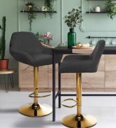 CLP 2 db bárszék készlet Braga arany szövetből, fekete (325720)