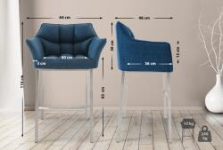 CLP Damaso E szövet bárszék 4 méteres kerettel, kék (101160610)