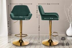 CLP Bárszék Braga arany bársony, sötétzöld (325108)