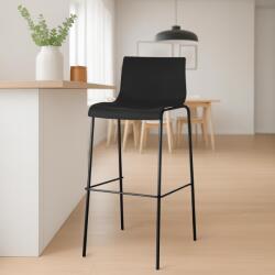 CLP 2 db bárszék készlet Hoover műanyag 4 méteres kerettel, fekete (304473)