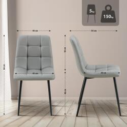 CLP Antibes műbőr étkezőszék, világosszürke (323858)