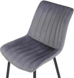 CLP 2 db Rahden bársony szék készlet, szürke (319437)