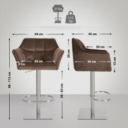 CLP Bárszék Damaso E bársony, barna (321943)