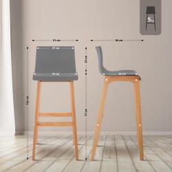 CLP 2 db Hoover Natura bárszék készlet, szürke (315021)