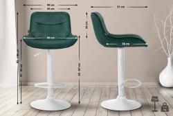 CLP 2 db bárszék Vonore bársony készlet, zöld (325262)